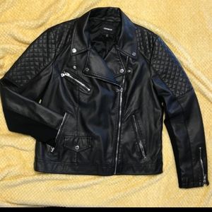 Women's Black Express Leather Jacket XL